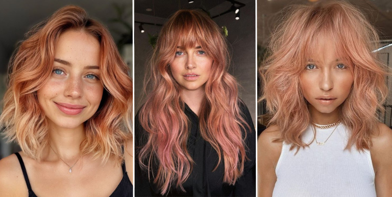 Barackos szőke, frizura trend, peach blonde hair